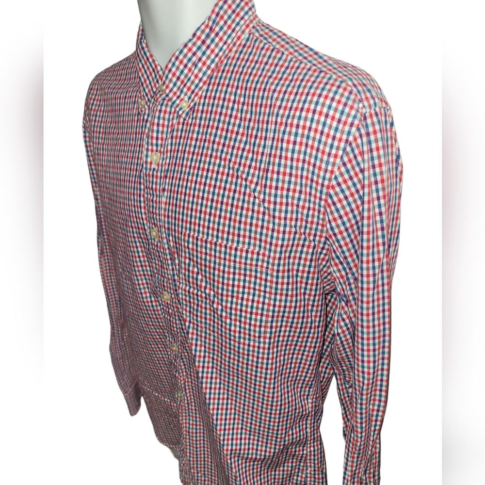 J. CREW Casual Shirt Mens Large Gingham Long Sleeve - Picture 2 of 2